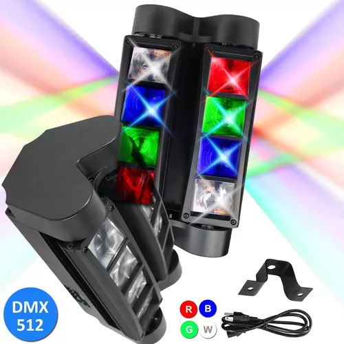 SPIDER RGBW EFECTOS LUZ ESCENARIO LED LÁSER LUCES DJ DMX512 1 PZA.