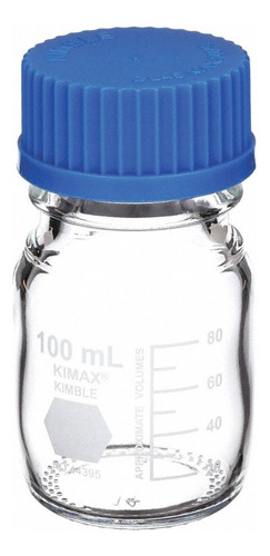 Frasco Para Laboratorio Kimax Vidrio Graduado C/ Tapa 100 Ml