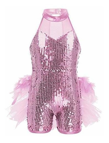 Iefiel Niños Niñas Lentejuelas Hip-hop Jazz Ballet Vestido D