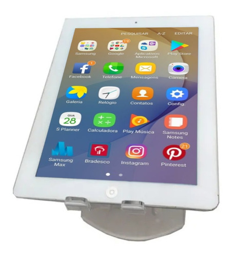 Kit Com 3 Suporte De Parede Para iPad/tablet Com Cabo De Aço