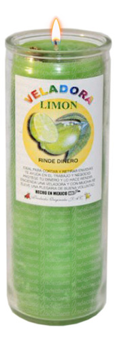 Veladora Limón -  Rinde Dinero Abundancia Preparada Aroma
