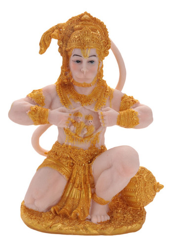 Gold Hanuman Statue Indian Lord Sculpture Estatuet