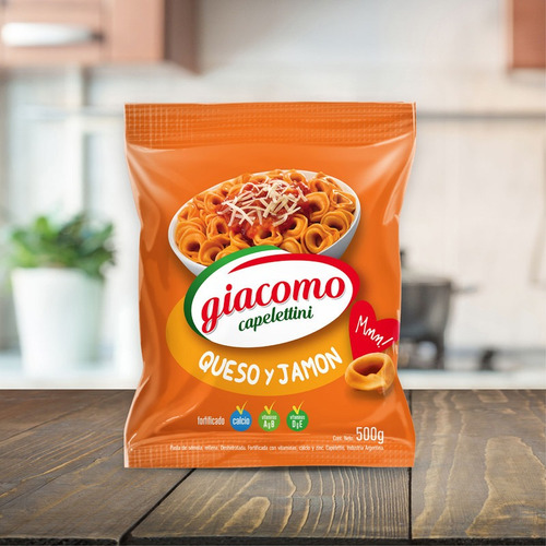 Giacomo Pasta De Semola Capelettini Queso Y Jamon 500 Gr