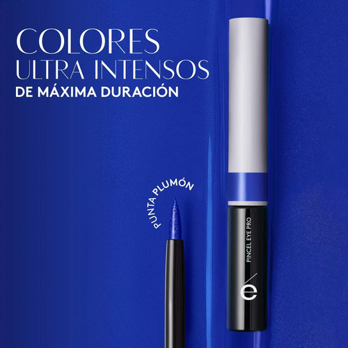 Delineador Líquido De Ojos Punta Plumón Esika Azul Impactant