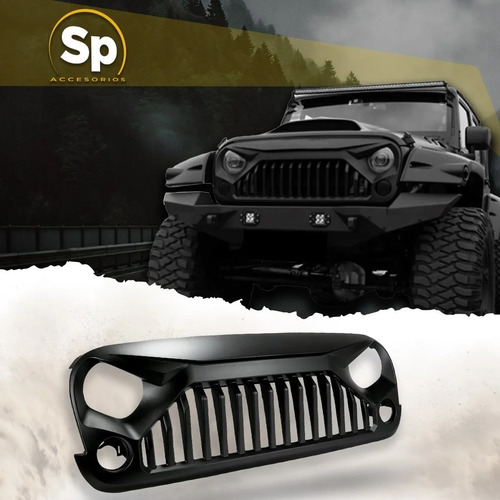 Imagen 3 de 9 de Parrilla Enojada Led Jk Jeep Wrangler 2007-2018 Nueva Angry