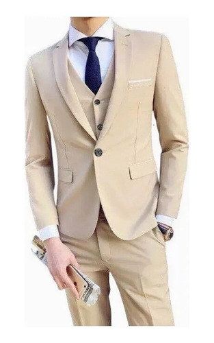 Blazer De Boda De Fiesta Slim-fit De Tres Piezas Para Hombre