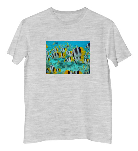 Remera Niño Pez Cardumen Peces Multicolores