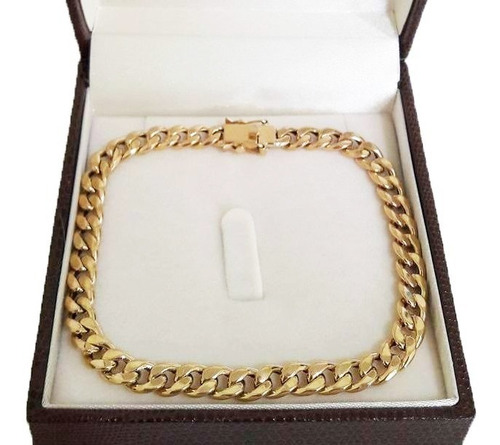 Pulseira Grumet 8 Gramas 6mm Ouro 18k Comprimento 19 Cm