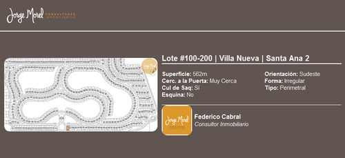 Lote Perimetral #100-200 - Villa Nueva - Santa Ana 2 - 562m2 #id 20251
