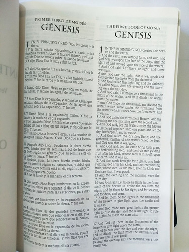 Imagen 7 de 10 de Biblia Bilingüe Rvr60/kjv Tamaño Personal Símil Piel Negro
