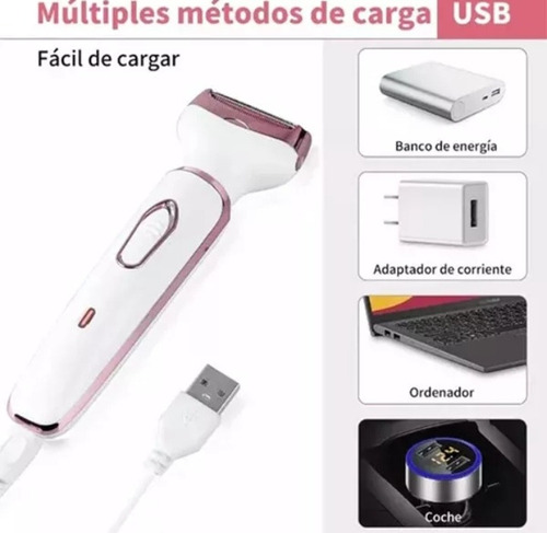 Afeitadora Depiladora 4 En 1 Para Mujer Cejas Rostro Cuerpo Blanco