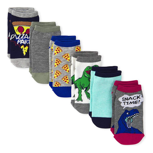 The Children's Place Boys' Ankle Socks 6-pack, H/t Hound, M 