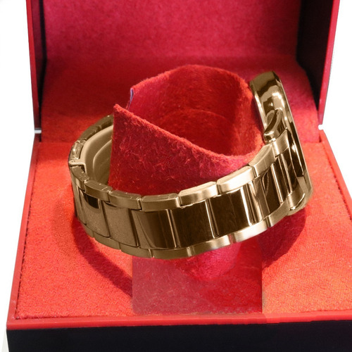Relógio Mondaine Feminino Analógico Dourado Fundo Preto