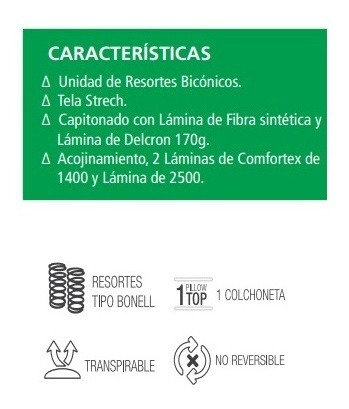 Colchon Nieve Matrimonial Gris Këssa Muebles