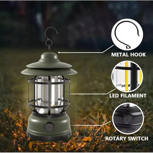 Luz Led Portátil Para Acampar 1200mah