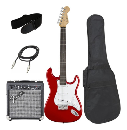 Combo Guitarra Eléctrica Squier + Amplificador Fender De 10w