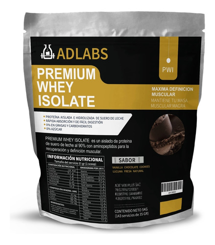 Premium Whey Isolate 5kg Proteina Aislada Suero Leche Adlabs