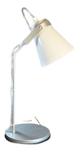 Lámpara Velador Geo Blanco E27 Pantalla Blanca Lumipack