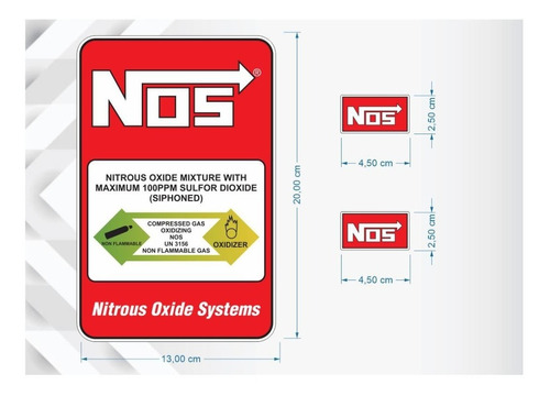 3 Adesivos Nos Para Kit Nitro - Nitrous Oxide System 