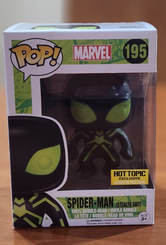 Funko Pop Spider Man Stealth Suit #195 Glows Hot Topic