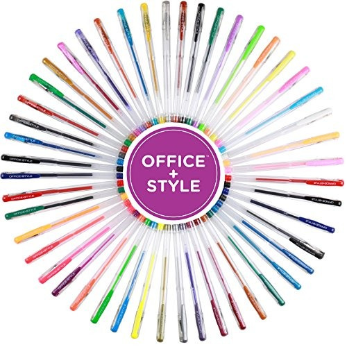 Office + Style Gel Pens Set, No Tóxico, Resistente Al Agua,