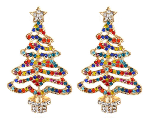 Pendientes De Metal Con Forma De Árbol De Navidad, Joyas Par