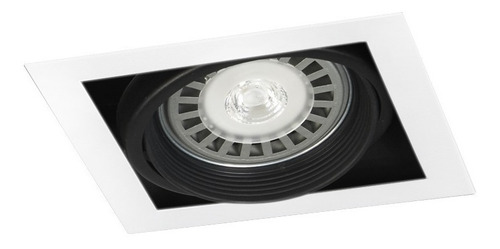 Spot Embutir 1 Luz Ar111 Apto Led Gu10 Cardanico + Zocalo