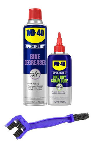 Kit Wd40 Bike Limpieza Y Lubricacion Transmision Bicicleta 