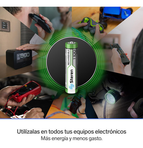 Imagen 4 de 5 de Paquete De 4 Pilas Recargables De Alta Capacidad Aaa Nimh