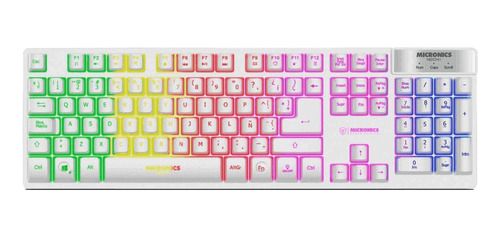 Teclado Gamer Semi Mecanico Micronics Neon Luces Led Rainbow