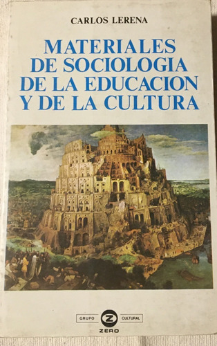 Libro Materiales De Sociologia De La Educacion Y De La Cultu