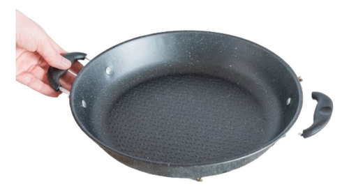 Wok Con Asas Negro De 28,5 Diam. X 5 Cm. Alto