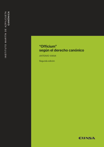 Officium Segun El Derecho Canonico - Viana Tome, Antonio