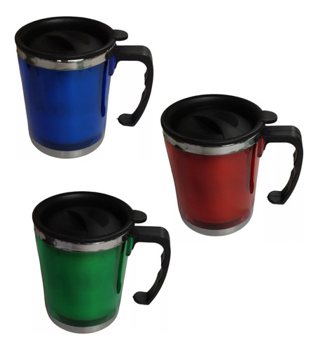 Taza Termica Jarro Termo Tapa Frio Calor 450ml Camping X 6