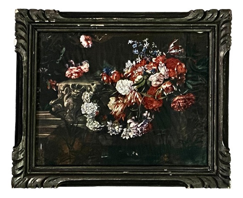 Antiguo Cuadro Lamina Flores Andrea Belvedere 35 Cm X 29 Cm 