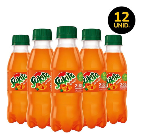 Refrigerante Sukita Laranja Caçulinha 200ml Kit C/ 12 Unid
