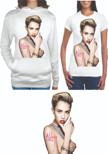 Paquete Sudadera Playera Y Cojin Miley Cyrus