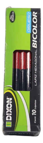 Lápiz Bicolor Hexagonal Dixon Grueso (azul/rojo)