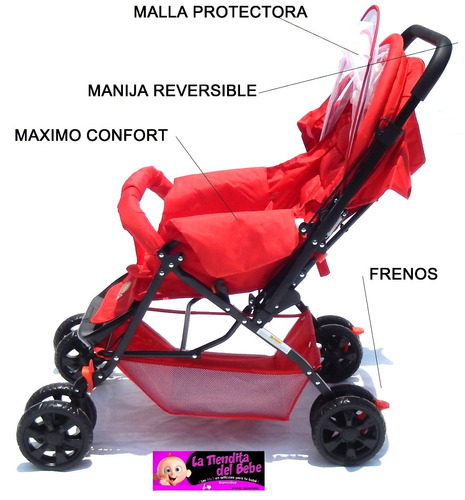 Coche Bebe Graduable Niños Niñas Hermosos Colores Paseador  