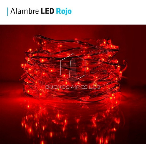 Imagen 3 de 10 de Alambre Luces Led 3 Metros Rojo Tira Cable Hilo Pilas Navidad