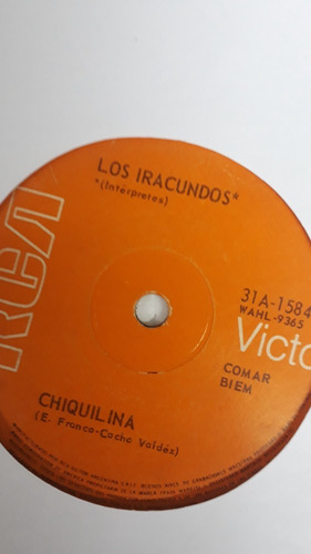 Los Iracundos Simple Chiquilina Recuerdo D Amor Vinilo Kktus