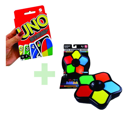 Pack Juego D Cartas* Uno Y Juego Memoria De Luces Neocenter