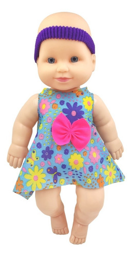Imagem 1 de 7 de Boneca De Brinquedo Blu Blu Laço Cabeça Vestido Anjo Babê