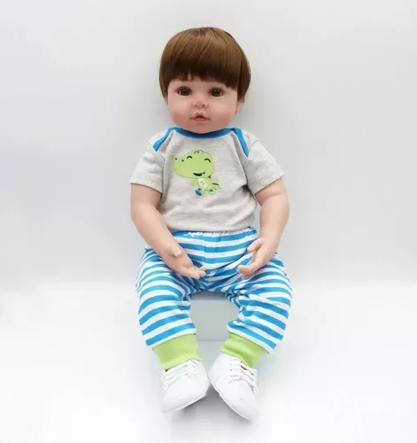 Boneca Bebe Reborn Realista Silicone Menino Caio 48cm - Malki toys