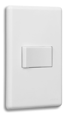 Conjunto Montado 1 Interruptor Simples Horizontal Branco Ste
