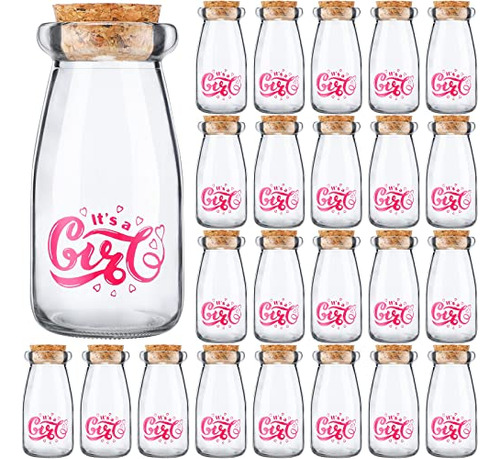 24 Piezas Es Una Niña Botellas De Baby Shower 100 Ml Jarro D