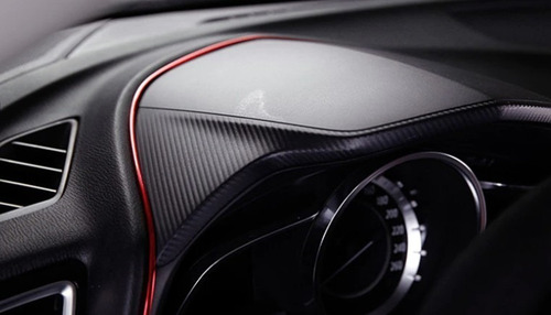 Imagen 2 de 10 de Tira Moldura Decorativa Auto Interior Rojo Metal + Espatula