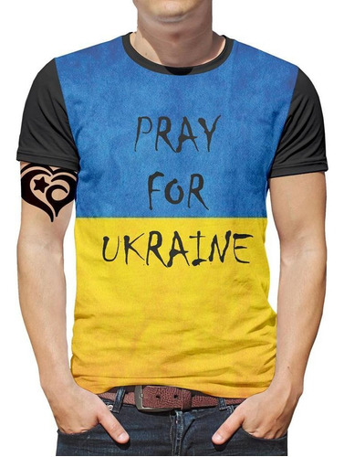Camiseta Da Ucrânia Masculina Blusa Pray For Ukraine