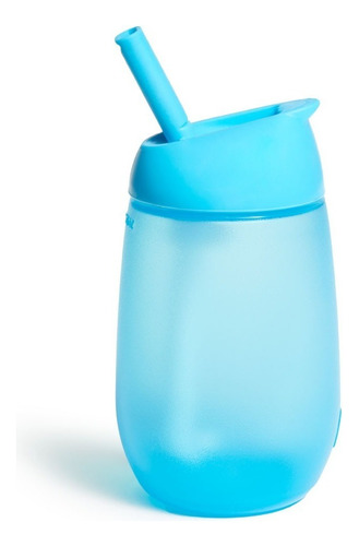 Vaso con pajita de silicona lavable Simple Clean, azul, Munchkin Smooth