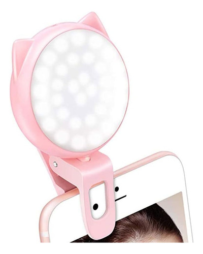 Selfie Clip On Ring Light, Mini Luz Recargable De Brill...